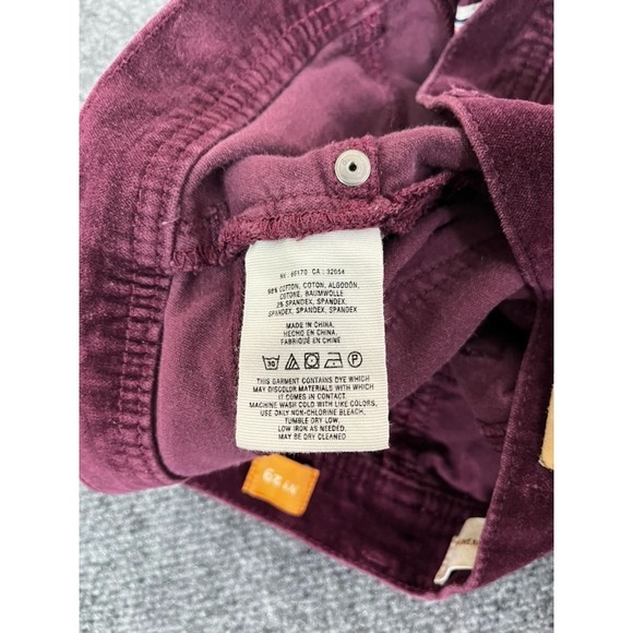 Pilcro The Letterpress Stet Velvet Skinny Stretch Pants Maroon Size 29 - Picture 4 of 9